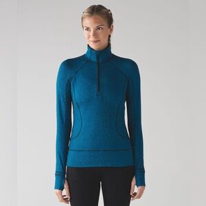 Lululemon Rush Hour 1/2 Zip
Running Luon Spray Jacquard Shocking Blue Black🦋